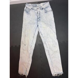 Vintage 80s Levis 506 Jeans Mens Size 11 Acid Wash White Tab USA Made VTG